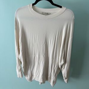 Express One Eleven Women Faded Cream Pocket In Front Sweatshirt Size Medium